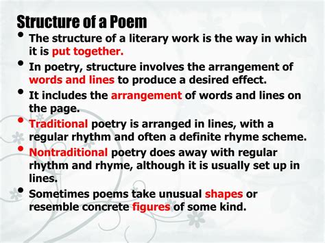 aside poetry definition How does the structure of a poem impact its overall meaning and interpretation?